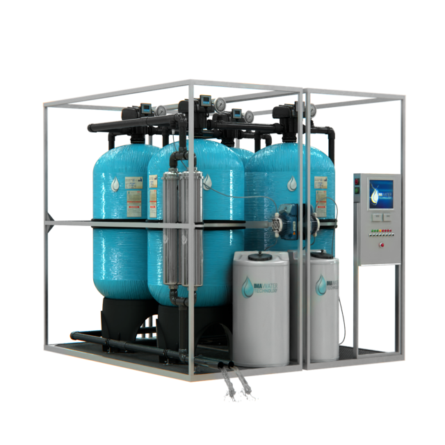 Custom water treatment plants in steel frame